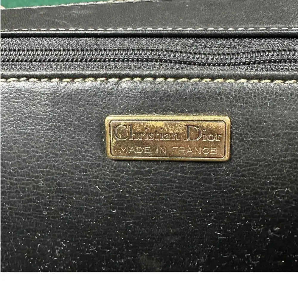 Christian Dior Vintage Black Leather Shoulder Bag - Picture 4 of 11